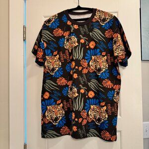 Assholes Lives Forever t-shirt, Tiger print, Men's LARGE, NWOT